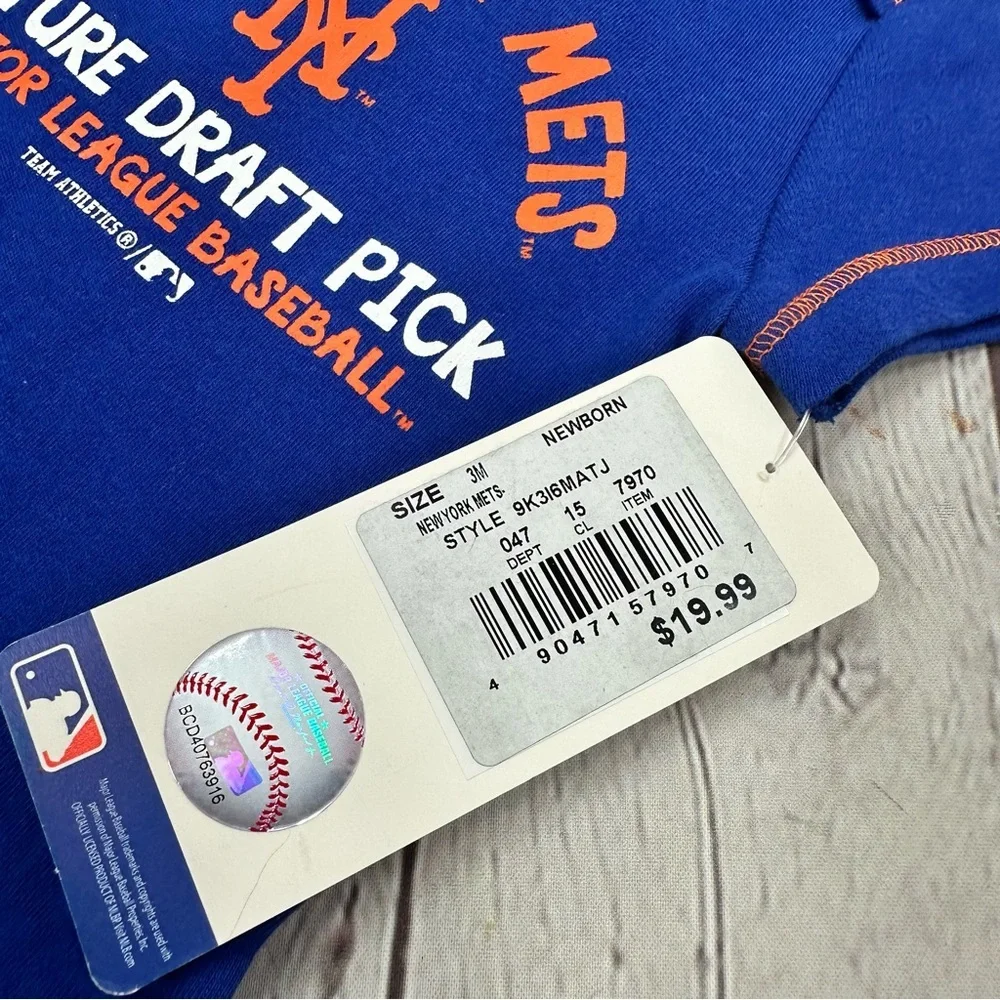 NWT MLB New York Mets Blue Baby Bodysuit short sleeve one piece fandom sporty